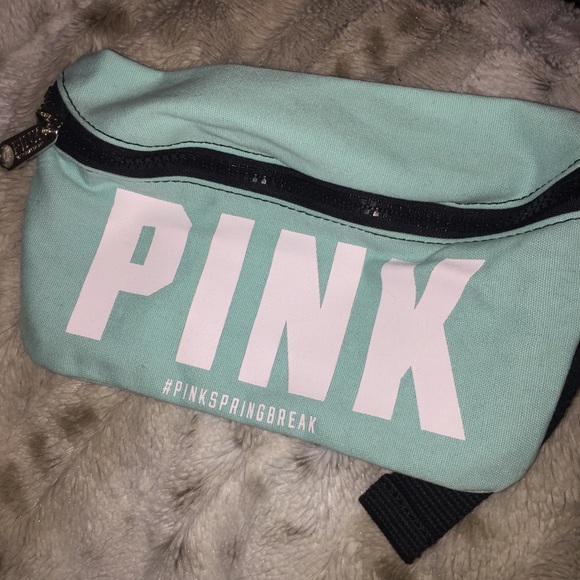 PINK Victoria's Secret Handbags - PINK light blue Fanny Pack fits mini booze bottles